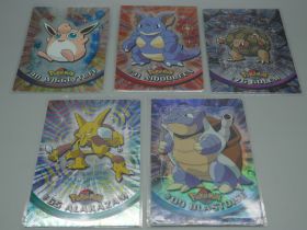 Five vintage holo Topps Pokemon cards