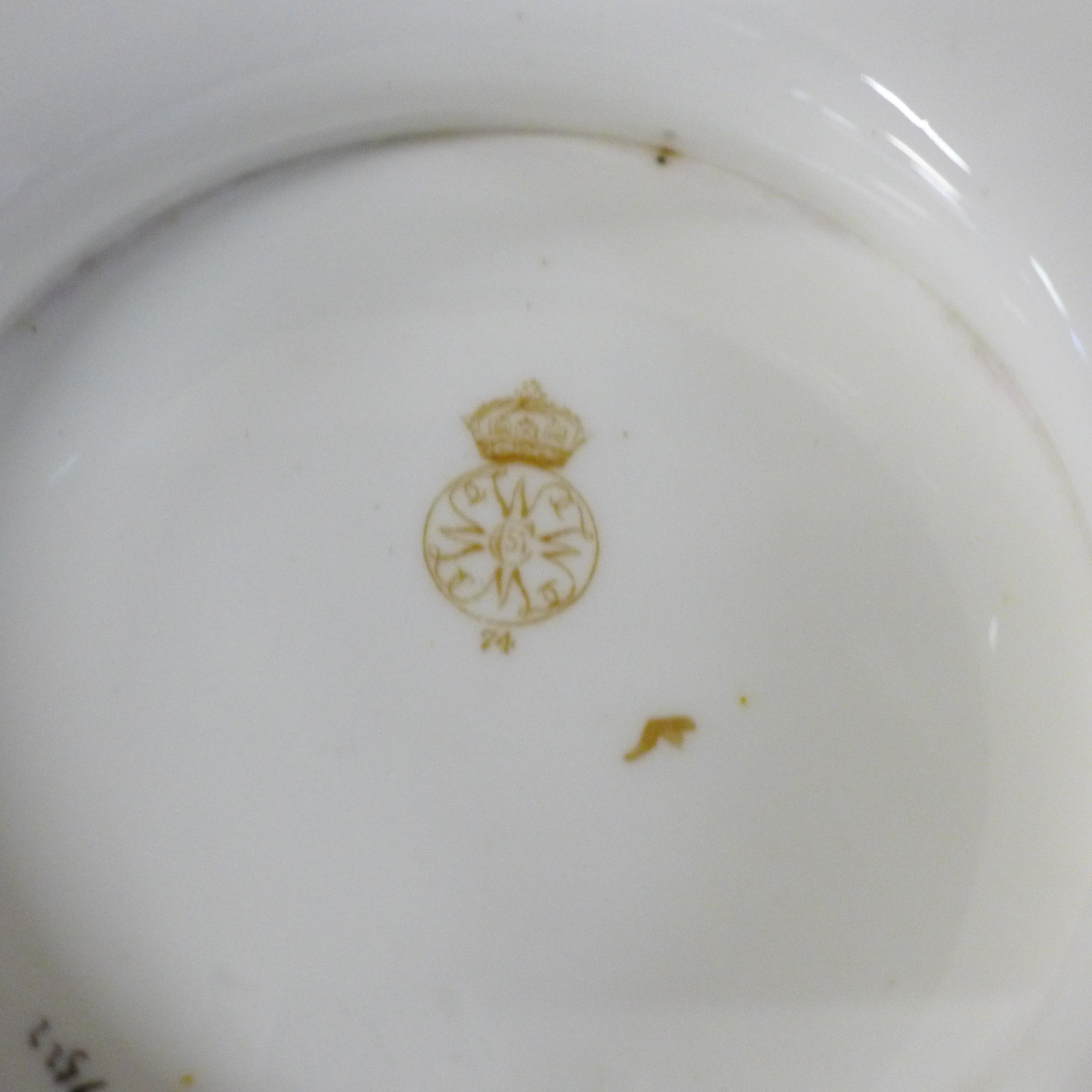 A Royal Doulton pedestal bowl, cheese dish and cover and three pieces of Royal Worcester, one - Image 6 of 8