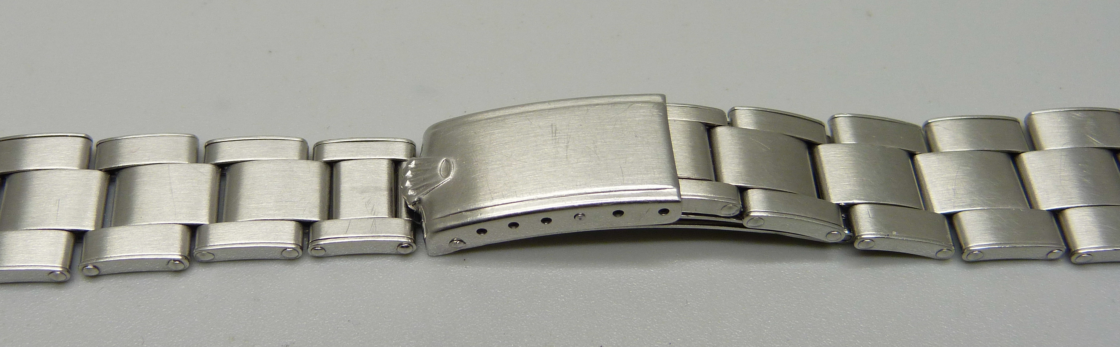 A vintage Rolex bracelet strap with adjustable strap, ref 57, possibly 1957, length 16cm at smallest - Image 2 of 4