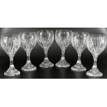 A collection of Massena pattern Baccarat drinking glasses - A set of six large wine glasses, six