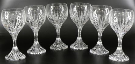 A collection of Massena pattern Baccarat drinking glasses - A set of six large wine glasses, six