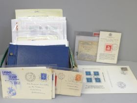 Stamps; a box of philatelic exhibition covers and souvenir sheets, etc., 1930s onwards