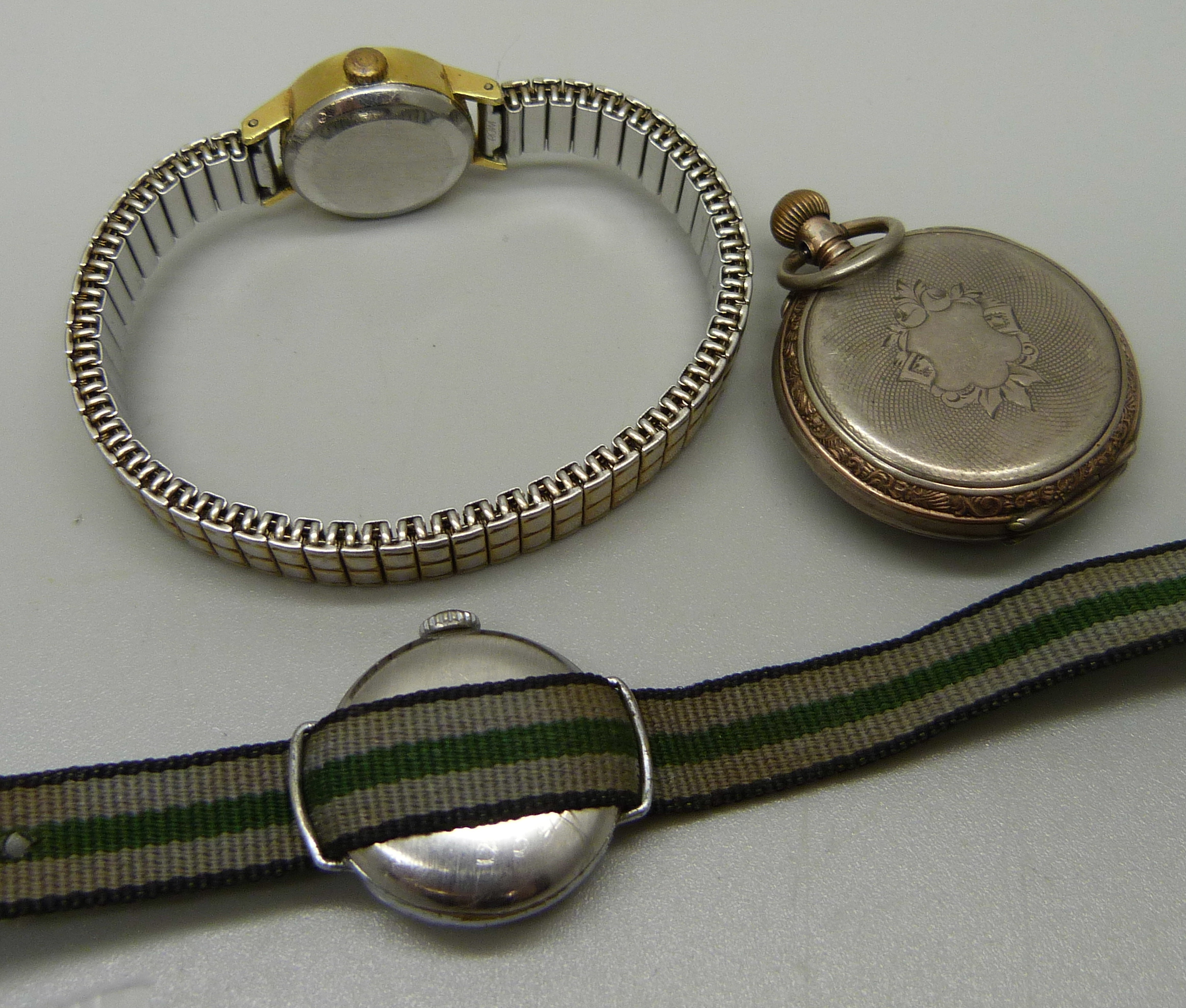 A lady's .800 silver pocket watch, a lady's Omega DeVille automatic wristatch and a lady's Rotary - Image 5 of 5