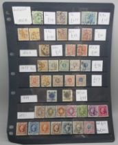 Stamps; early Sweden stamps on stock sheet, (all identified and catalogued at £890)