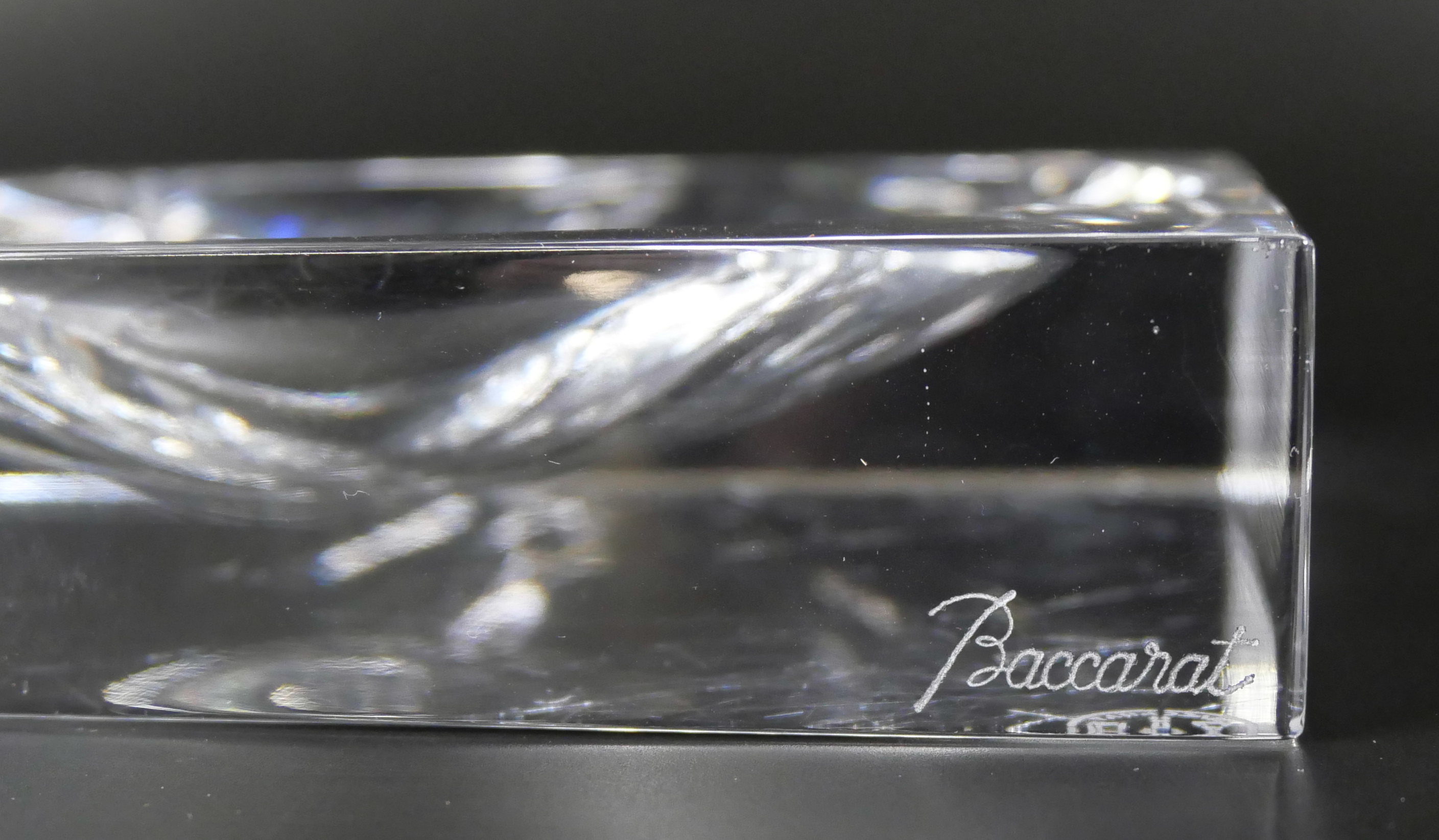 A Baccarat glass square dish, 14cm square (one corner a/f) - Image 5 of 8