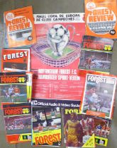 Over 100 Nottingham Forest programmes, Clough/Taylor era and a 1980 Forest European Cup poster, a/f