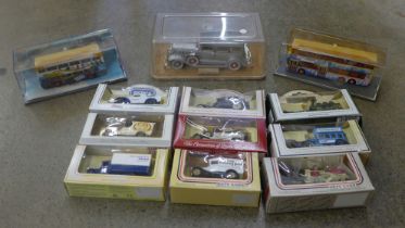 Assorted die-cast model vehicles, Matchbox, Lledo, gift sets, boxed