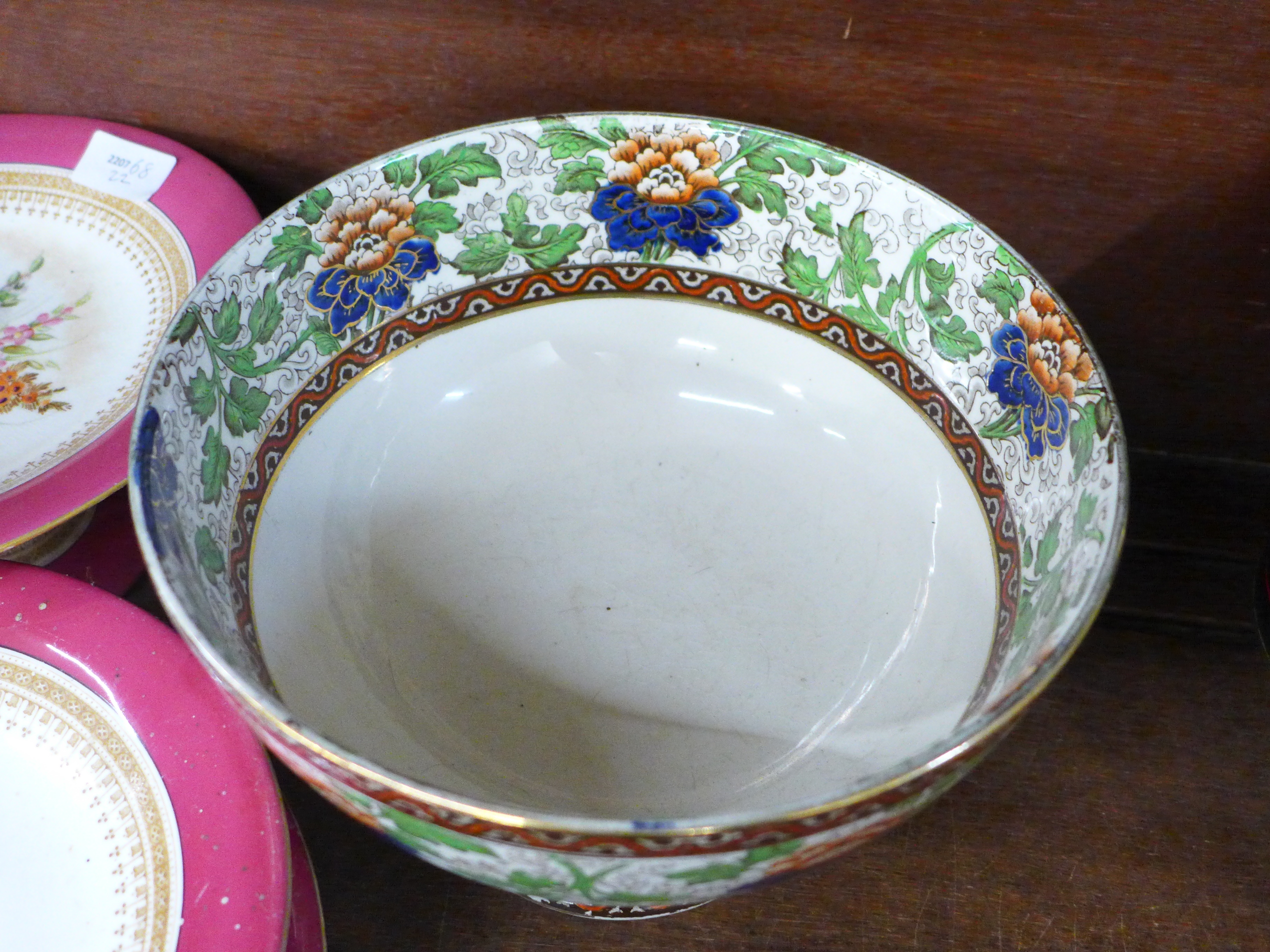 A Royal Doulton pedestal bowl, cheese dish and cover and three pieces of Royal Worcester, one - Image 2 of 8