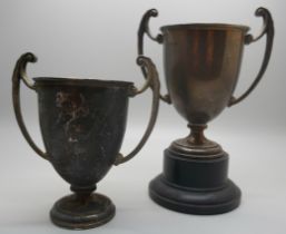 Two silver trophies, both marked Chambers Cup, 1933 and 1930, 209g