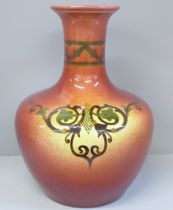 A large William Ault Art Nouveau vase, 34cm