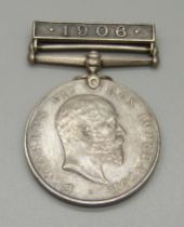 An Edward VII Natal Native Rebellion Medal with 1906 clasp to Pte. W. Griggs, Durban Light Infantry