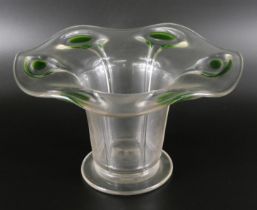 A circa 1920/1930 peacock eye flower vase, possibly by Stuart & Sons or Thomas Webb
