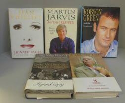 Star Wars related; a signed book by Ewan McGregor, signed books by Frank Muir, Sian Phillips and