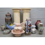 A collection of assorted china, glass, small wash jug and bowl, etc. **PLEASE NOTE THIS LOT IS NOT