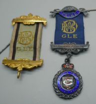 A silver RAOB medallion with case and one other medallion