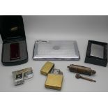 Lighters; one Bowers, Kalamazoo, Michigan, a/f, two Zippo lighters, a small novelty pistol