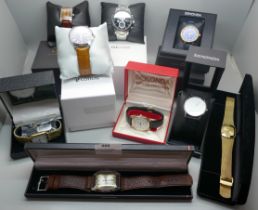 A collection of gentleman's wristwatches including Accurist, Rotary, Sekonda, Seiko Solar