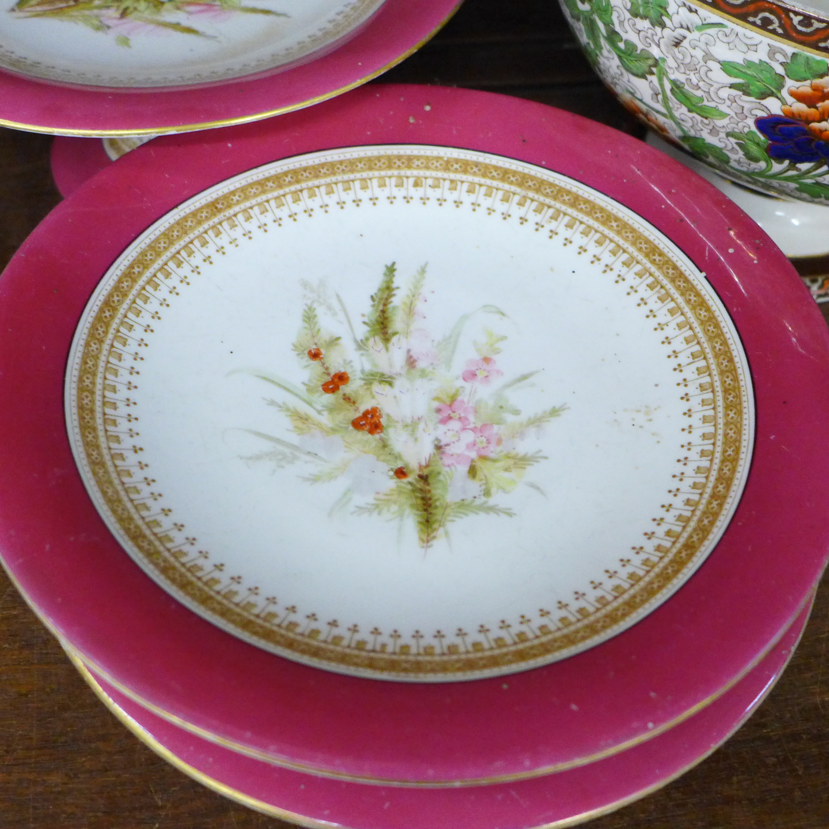 A Royal Doulton pedestal bowl, cheese dish and cover and three pieces of Royal Worcester, one - Image 5 of 8