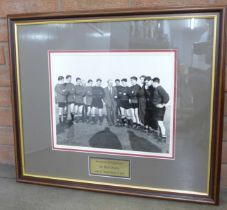 Football; Busby Babes, a scarce silver gelatin 370 x 300 photograph of Sir Matt Busby and the
