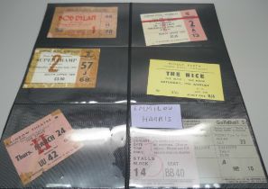 A collection of 1960s onwards ticket stubs, Bob Dylan, Kinks, Pink Floyd, Them, Steppenwolf, Elvis