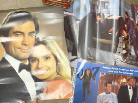 James Bond; posters, large lobby cards, insert posters, stills, License to Kill, etc.