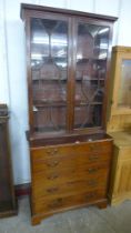 A George III mahogany secretaire bookcase