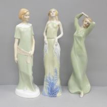 Three Royal Doulton Reflections figures; Enigma, Allure and Morning Glory