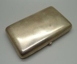 A silver cigar case, by William Neale, 1888-1908, Chester 1902, 147.8g, 7cm x 11.5cm