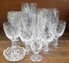 A collection of crystal including a set of six vintage Waterford drinking glasses **PLEASE NOTE THIS