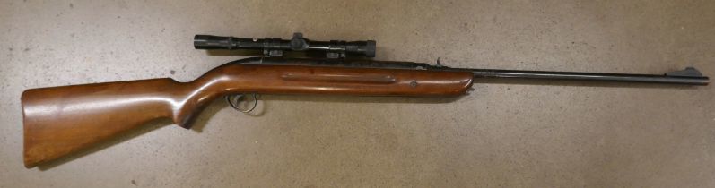 A BSA 0.22 calibre air rifle with 4x20 scope