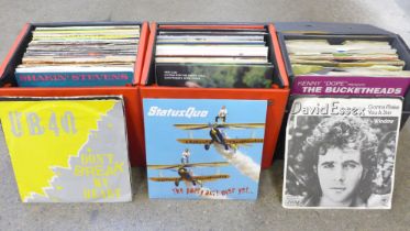 Three boxes of 45rpm singles including Status Quo, The Darkness, Keane, Coldplay