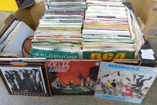 A collection of 1960s and 1970s pop, rock, funk and soul 7" 45rpm singles, including The Beatles,