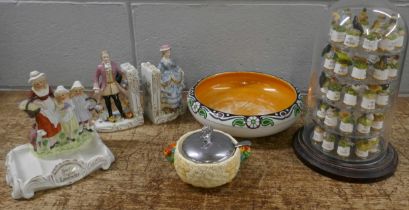 A Birds of Britain domed thimble set, a Yardley figurine, Claris Cliff, etc. **PLEASE NOTE THIS