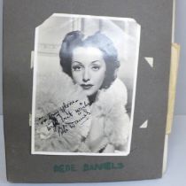 An album of film and stage actors and actresses, early to mid 20th Century, most bear original