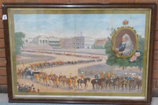 Queen Victoria's Jubilee Procession 1897, coloured print 1100 x 750, in contemporary frame,