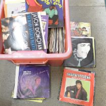 A box of 1980s 7" singles
