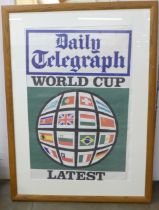 Football, World Cup 1966, dated 500 x 740 newspaper vendor coloured poster, overmounted in cream,