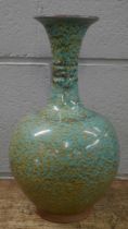 A Chinese turquoise glaze vase, 30.5cm