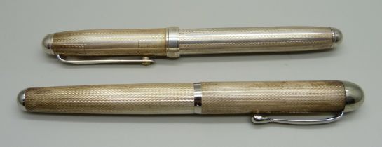 Two silver fountain pens; Silver Star and Acier