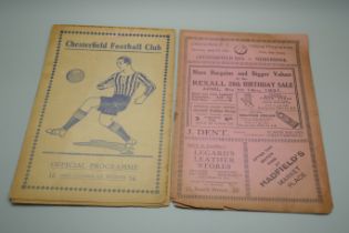 A Chesterfield Football Club football programme v Newcastle United, Central League 1937/8 and