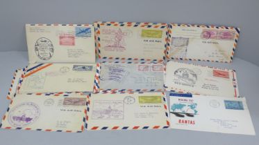 Postal history, collection of 28 USA Aviation First Flight covers, 1930s-1960s, including EAM 27