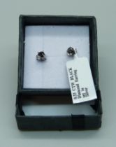 A pair of 925 silver and black diamond ear studs, 0.33ct diamond weight