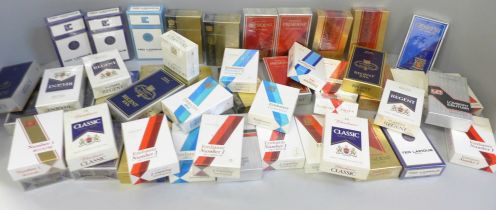 49 sealed and cellophane wrapped dummy cigarette packs from Imperial Tobacco 1970s-80s used in