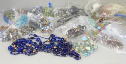A collection of glass necklaces