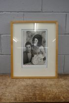 Elvis and Priscilla Presley, 250 x 405 photograph holding baby Lisa Marie, LE 19/21 taken from the