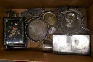 A box of plated items, etc. **PLEASE NOTE THIS LOT IS NOT ELIGIBLE FOR POSTING AND PACKING**