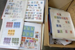 Stamps; a box of stamps, covers, etc., loose and in albums