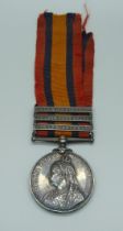 A Queen's South Africa medal with three bars including Diamond Hill to 1447, Pte. F. Elliott Notts &