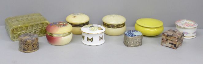 A collection of ten trinket boxes