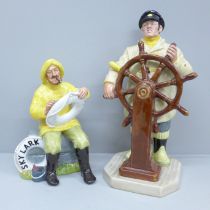 Two Royal Doulton figures, The Boatman and The Helmsman, boxed